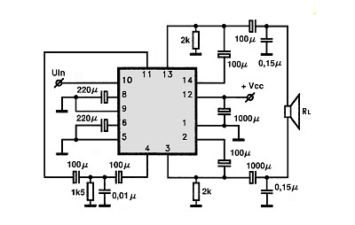 LA4507 BTL circuito eletronico